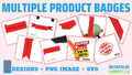 Emblema de produto com vários designs