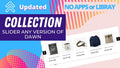 Controle deslizante de imagem do produto da coleção em destaque para o tema Shopify Dawn com opção